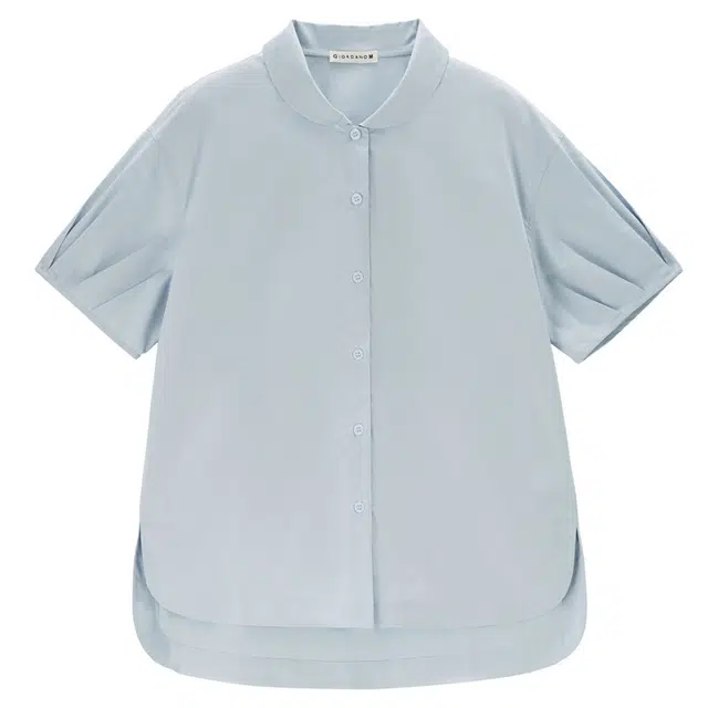 佐丹奴 娃娃领灯笼袖小众休闲短袖衬衫 女款