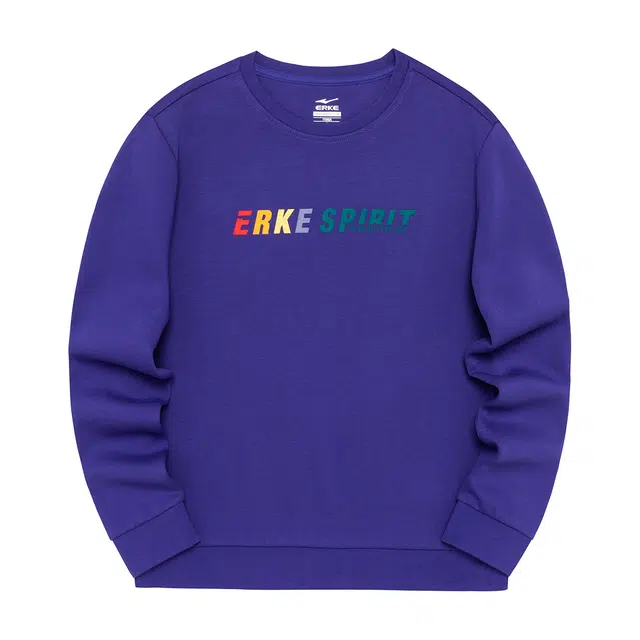 鸿星尔克 生活系列 彩色字母印花休闲运动圆领宽松常规卫衣 女款 浆果色