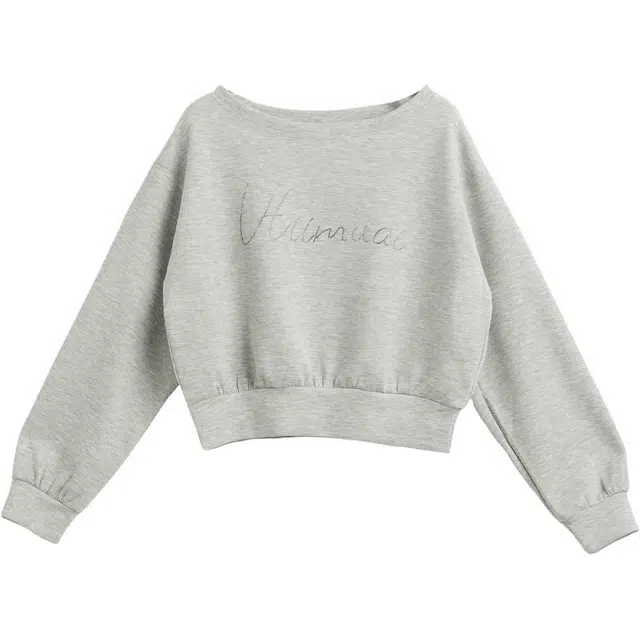 EVPGB Loose Fit Off-Shoulder Sweatshirt Gray