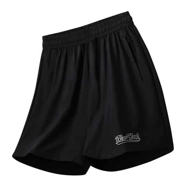 纳趣 字母印花宽松百搭五分休闲短裤 男款 黑色