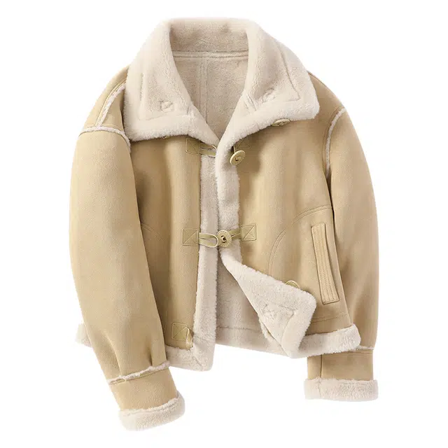 XIANGYING Solid Color Lapel Jacket