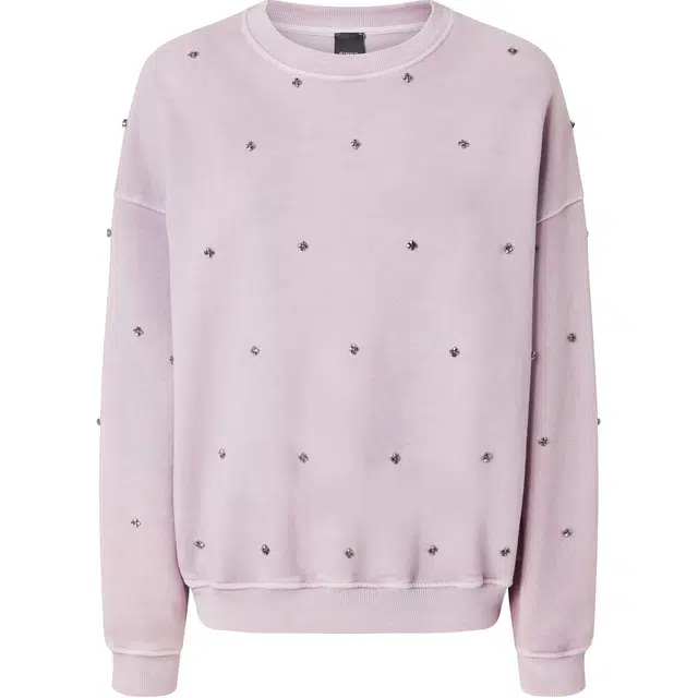 PINKO SS24 Applique Crewneck Sweatshirt Pink