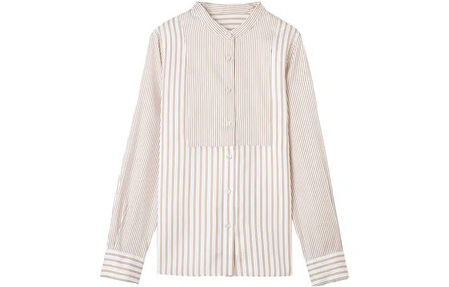 【dme】 立领条纹长袖衬衫 女款