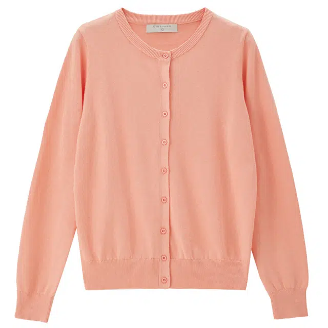 佐丹奴 纯色百搭通勤圆领单排扣开衫长袖针织衫 女款