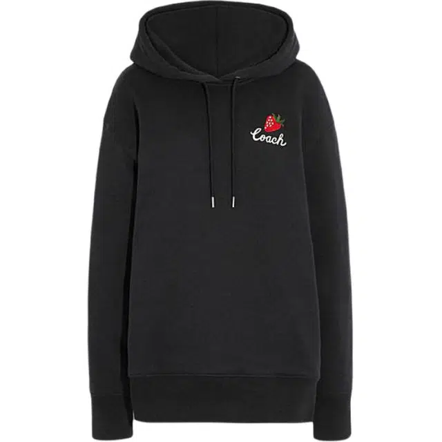 COACH SS23 Strawberry Logo Hoodie Black