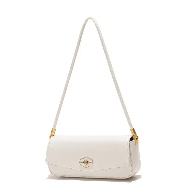 维尼奥 品牌小众简约高级感女包时尚休闲大气腋下包优雅百搭实用新娘结婚包 合成革 单肩包 女款 白色/沙茶色/红色/黑色