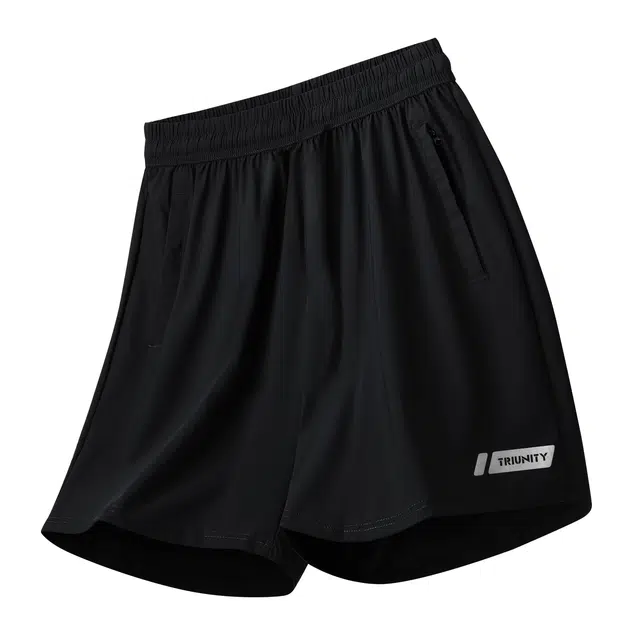 纳趣 字母纯色宽松五分百搭休闲短裤 男款 黑色