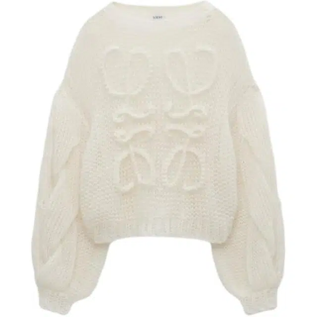 LOEWE SS24 Logo Knit Sweater White