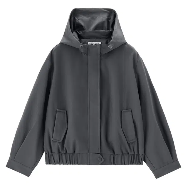 佐丹奴 磨毛打褶连帽梭织休闲夹克外套 女款