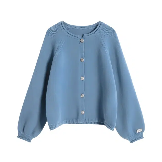 识恩 韩系宽松圆领纯色舒适开衫针织衫 女款