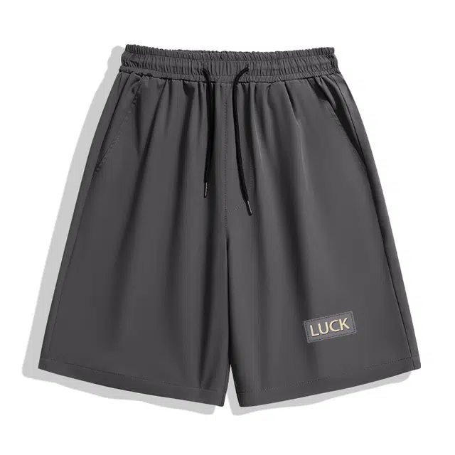 棉致 幸运标志简约基础宽松冰丝五分休闲短裤 男女同款