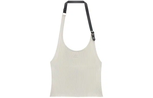 COURREGES Holistic Buckle Rib Knit Tank Top