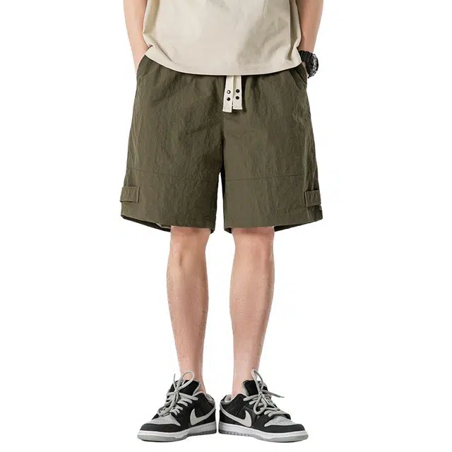 【dme】 美式潮流薄款系带宽松舒适五分百搭休闲短裤 男女同款