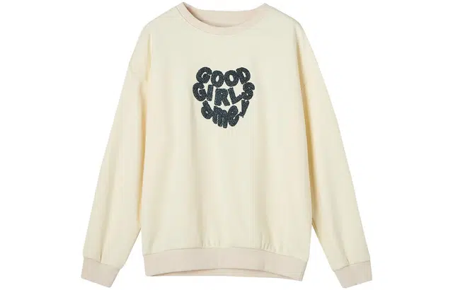 【dme】 休闲爱心印花圆领宽松卫衣 女款