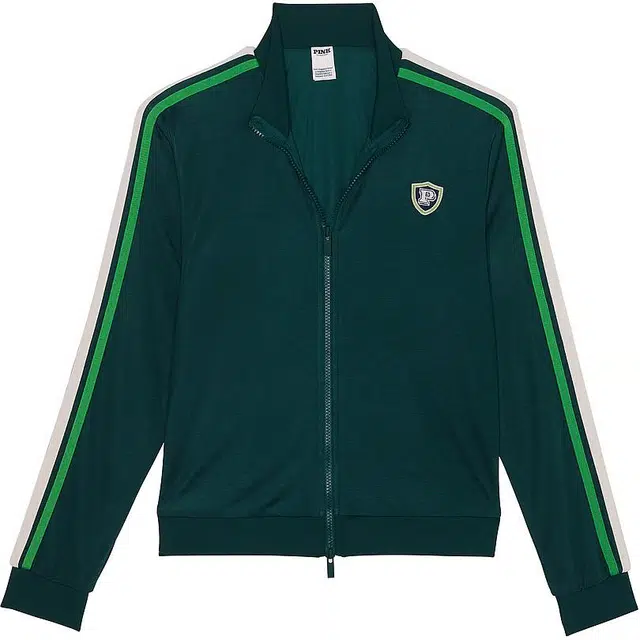 Victoria's Secret PINK Track Star Full-Zip Jacket Deep Forest