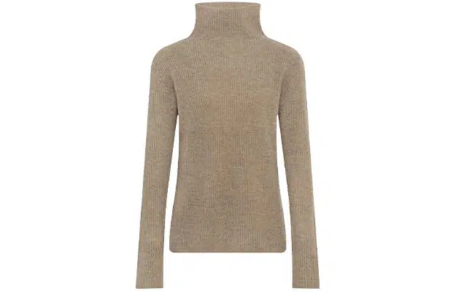 美洋 纯色高领套头长袖羊绒衫 女款 浅咖