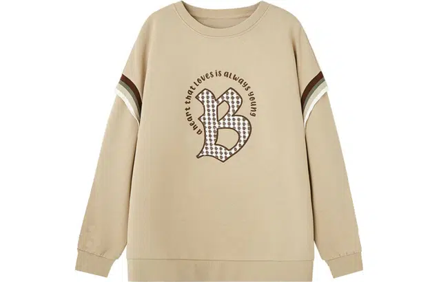 【dme】 休闲字母印花圆领卫衣 女款 奶咖色