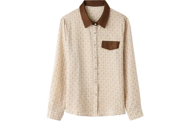 恒源祥 高级感印花雪纺上衣长袖衬衫 女款