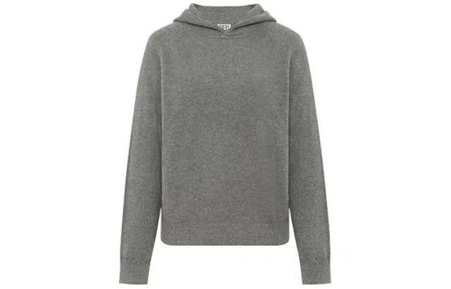 美洋 纯色连帽插肩直筒型羊绒衫 女款 深灰色