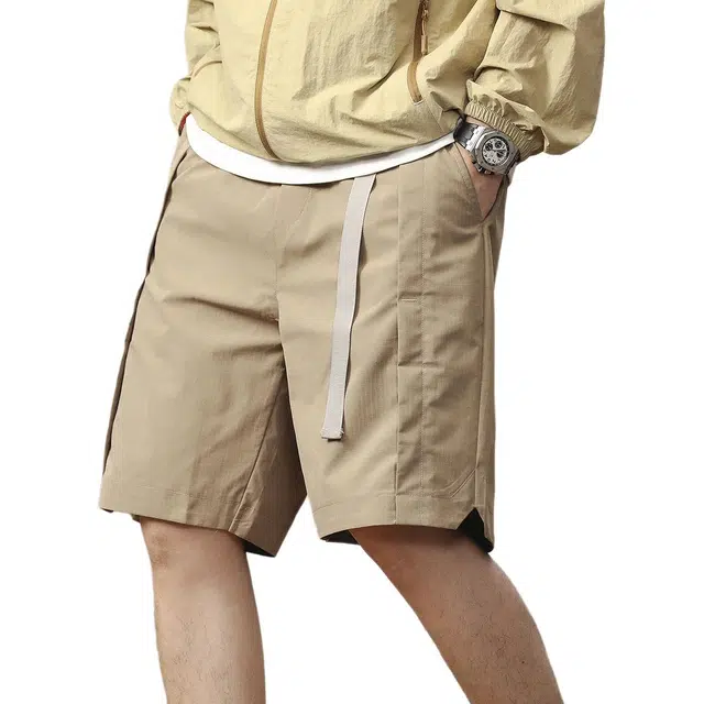 格蓝鹿 美式冰丝复古速干潮牌宽松透气直筒五分裤运动休闲短裤 男女同款