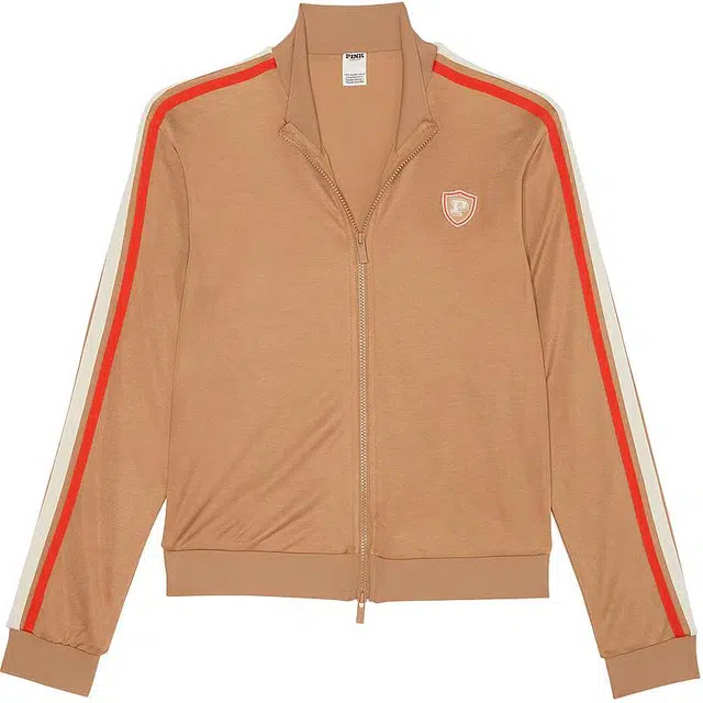 Victoria's Secret PINK Track Star Full-Zip Jacket Toffee