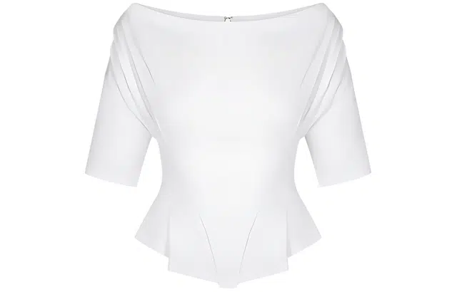 Khy SS24 DROP 005 Off Shoulder Pleated T-shirt T White
