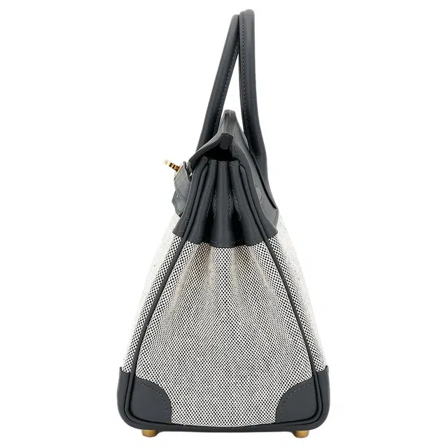 HERMES Birkin 25 H0 Gris misty SwiftToile H
