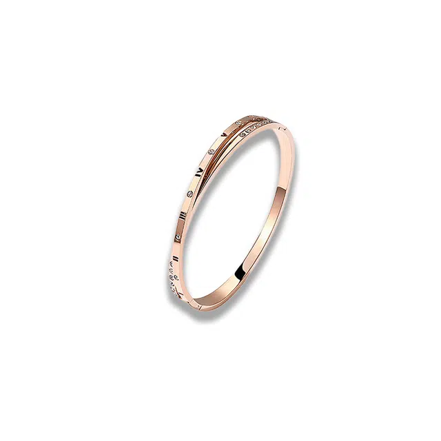 大唐国鼎 罗马数字时尚简约轻奢小众设计森系高级感优雅甜美精致浪漫百搭 好运 合金 手镯 女款