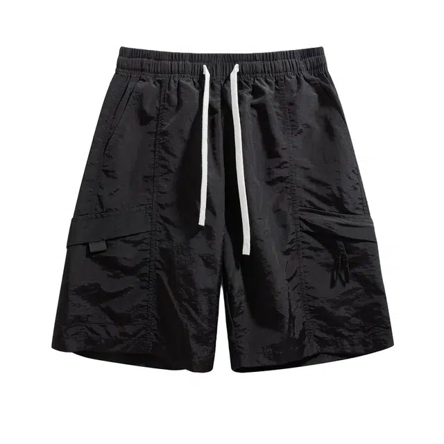 海尔斯 美式高街舒适时尚简约纯色夏季薄款宽松弹力休闲短裤 男款