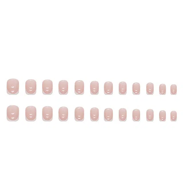 馨枕居 温柔少女  穿戴甲 短方裸色晕染 细闪