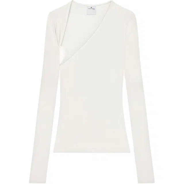 COURREGES FW24 SLASH TOP T Natural Beige