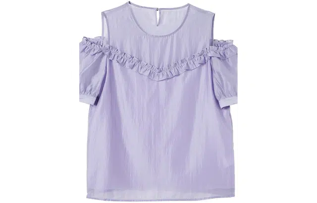 【dme】 通勤法式纯色短袖衬衫 女款