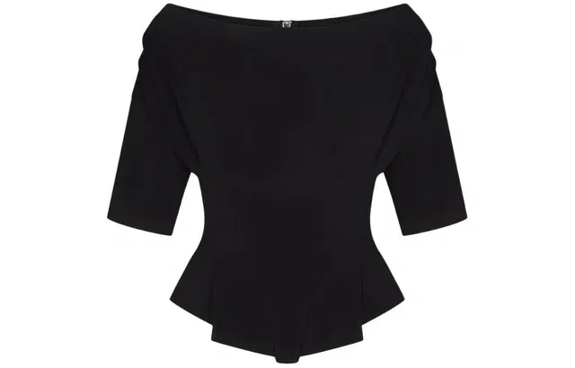 Khy SS24 DROP 005 Off Shoulder Pleated T-shirt T Black