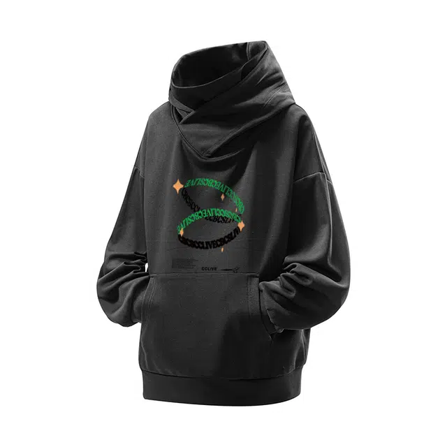 草本初色 环形字母连帽套头卫衣 男女同款