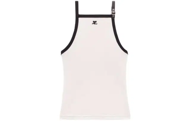 COURREGES SS24 BUCKLE CONTRAST TANK TOP Lime Stone