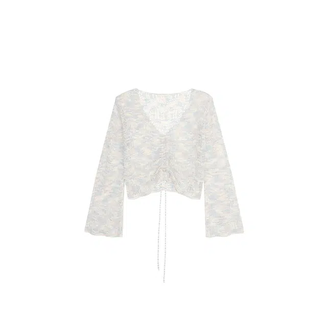 美洋 彩蝶 炫彩渐变冰感喇叭袖针织衫 女款 花色