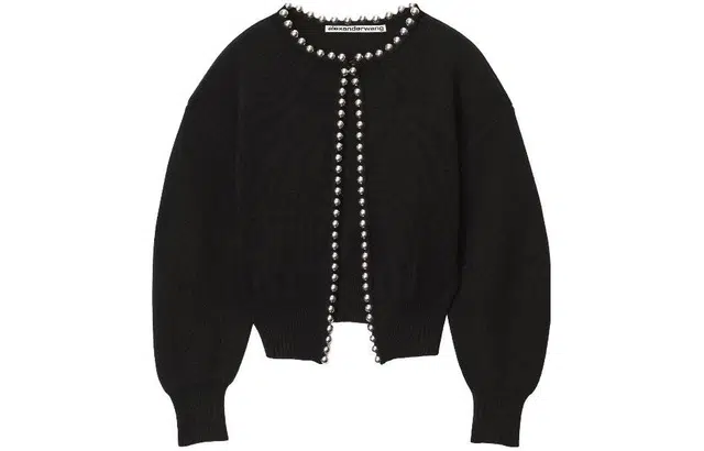 Alexander Wang Chain Trim Cardigan Black