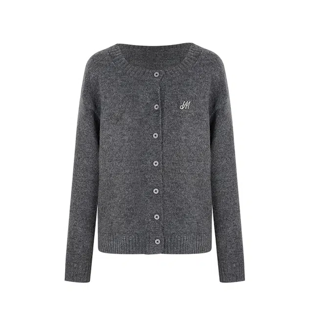 花铃太太 学院风开衫外套女早秋穿搭针织衫 女款 灰色