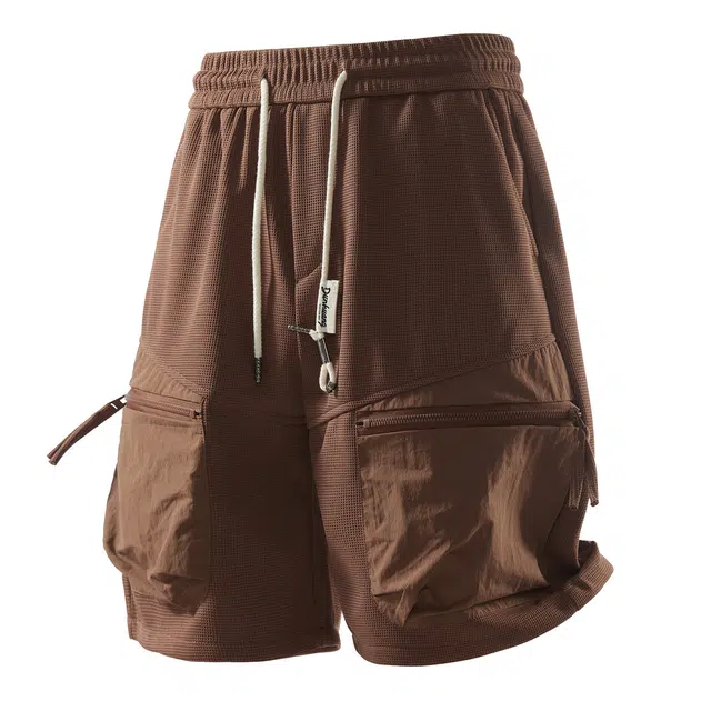 敦煌博物馆 美式复古大码多口袋机能工装宽松纯色运动休闲通勤百搭休闲短裤 男女同款