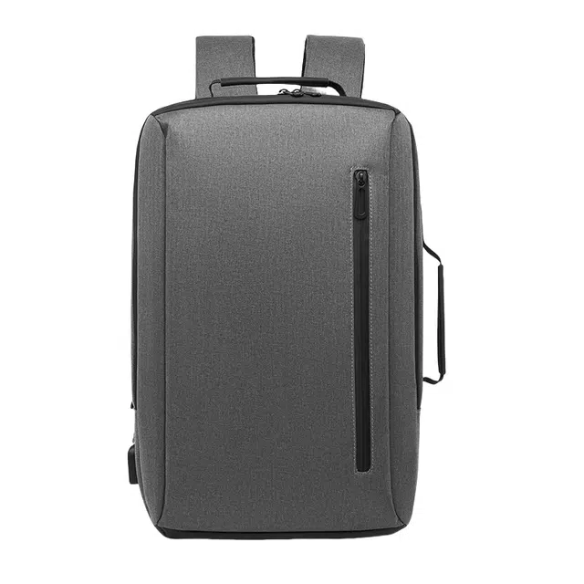 恒源祥 时尚大容量笔记本电脑包 牛津布 双肩包 男女同款情侣款 灰色/黑色