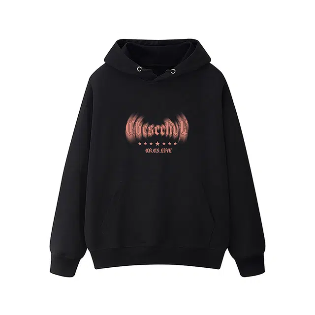 草本初色 落肩袖连帽字母印花舒适通勤时尚卫衣 男女同款