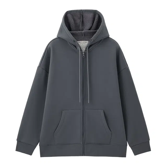 佐丹奴 抽绳连帽袋鼠兜针织宽松厚款夹克外套 女款