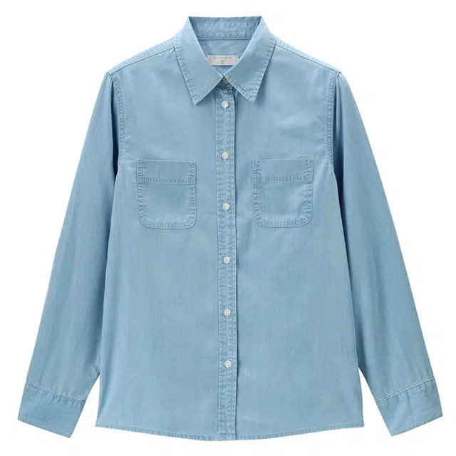 佐丹奴 简约翻领纯色休闲长袖衬衫 女款