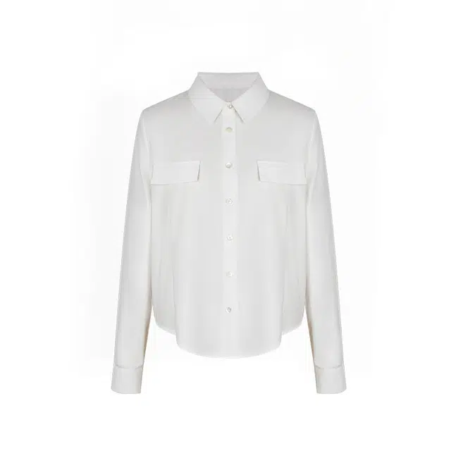 花铃太太 慵懒风纯色条纹轻薄宽松长袖衬衫 女款