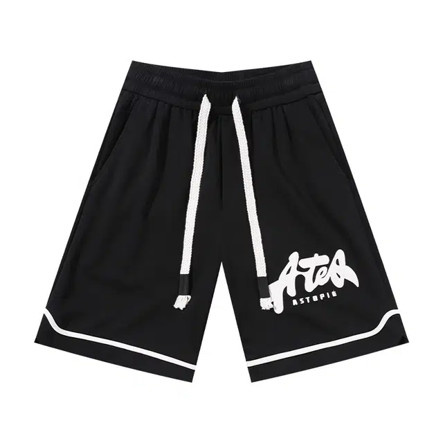 隐狼世家 美式潮流舒适休闲短裤 男款 黑色