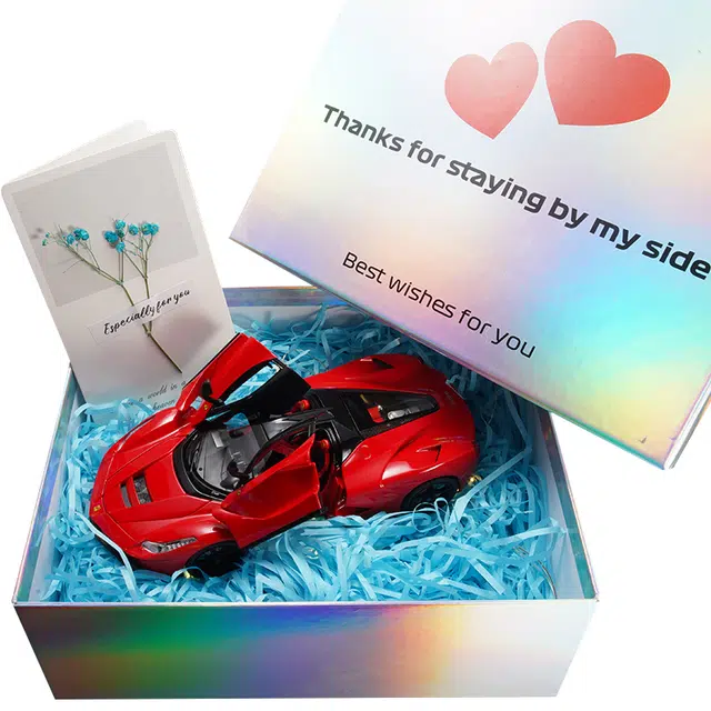 驰誉车玩 拉法跑车 合金车模 亮灯响声 回力行驶 车门可开 收藏摆件 成品模型