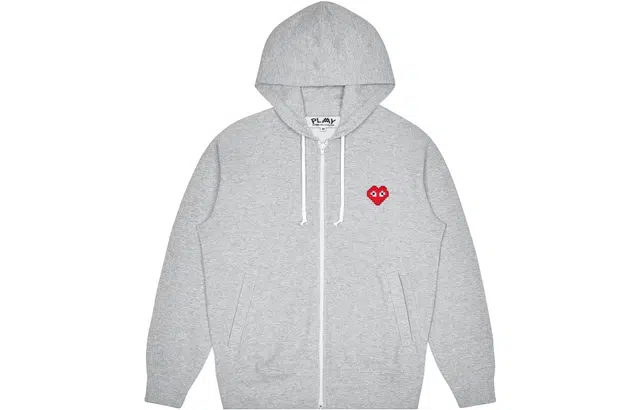 CDG Play Hoodie Grey