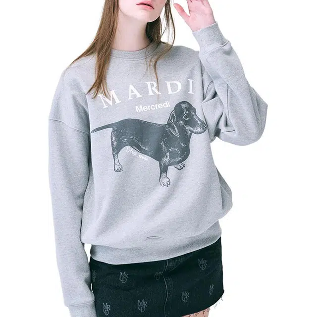 MARDI MERCREDI FW24 SWEATSHIRT DDANJI_GREY WHITE