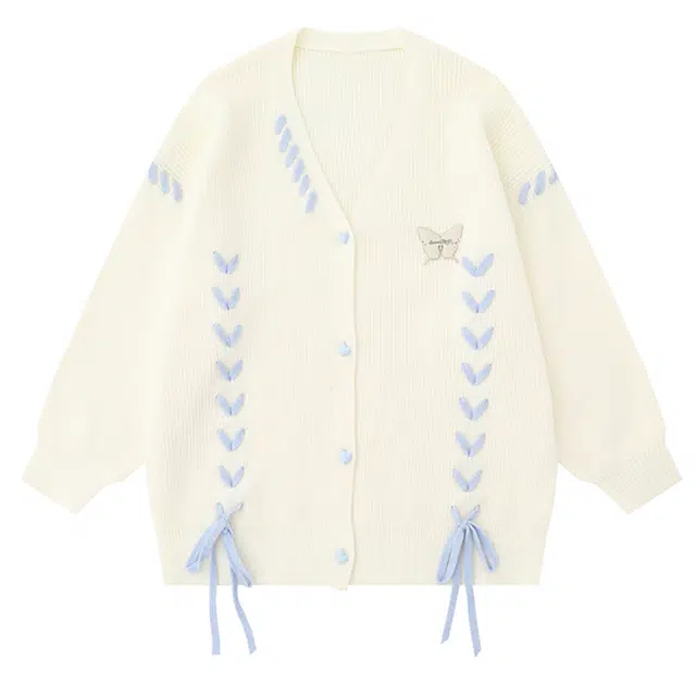 识恩 韩系日系慵懒风多种设计元素融合的百搭开衫外套针织衫 女款