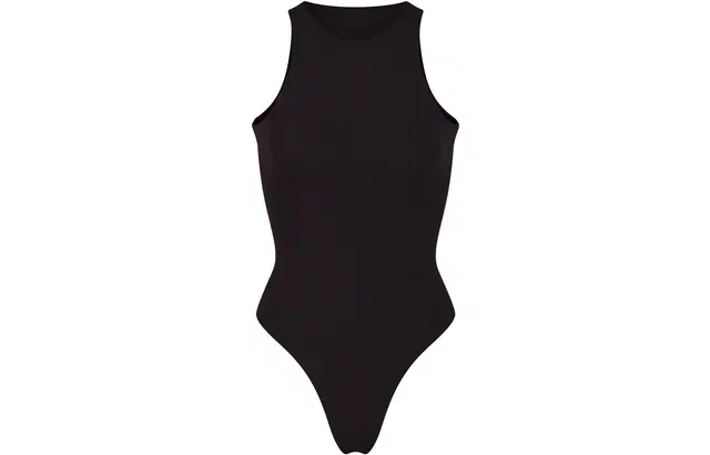 SKIMS ESSENTIAL SCOOP NECK BODYSUIT ONYX